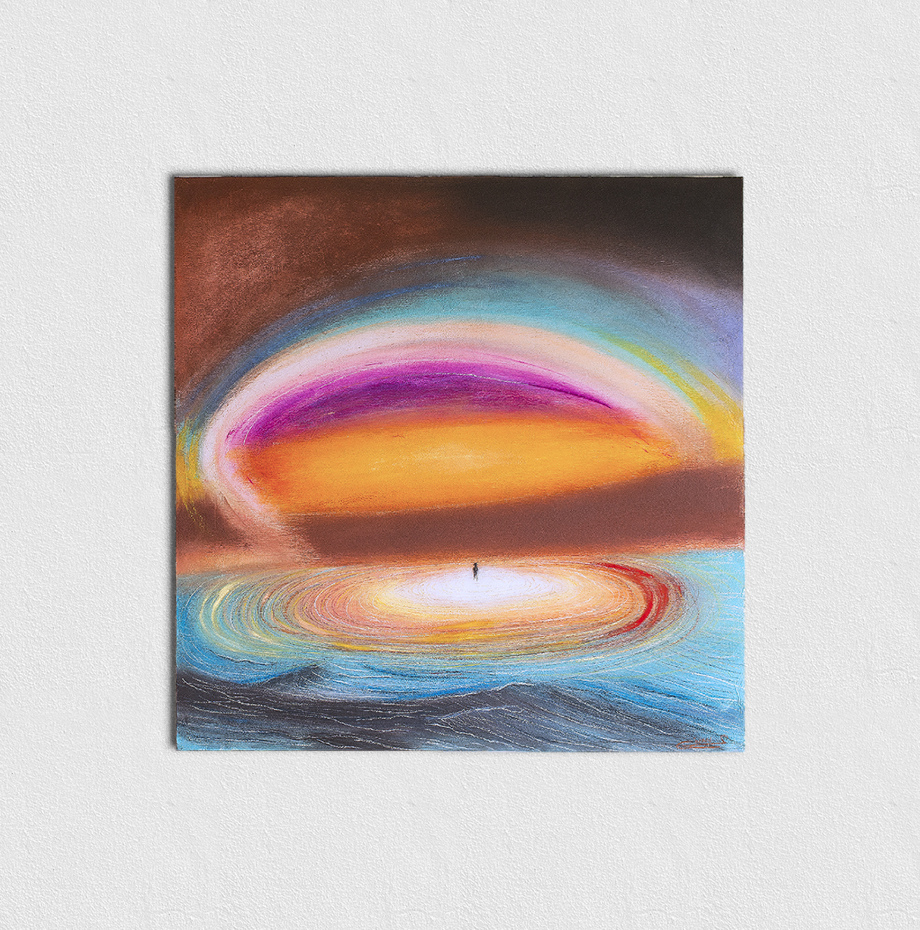 Là, pastel sec 100 × 100 cm — Ivan Colas, 2026